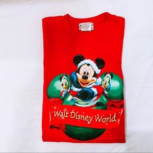 Childs Red Disney Mickey Christmas Sweatshirt